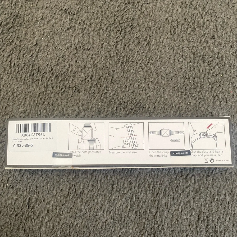 NWOT Smart Watch Band with Crystal Accents -silver